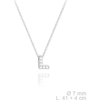 Náhrdelník Stříbrný náhrdelník s písmenem "L" se Zirkony Ag 925/1000