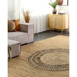 Koberec béžový jutový 300 x 400 cm pletený ručně vyráběný vystřižený vzor přírodní textil boho styl Beliani