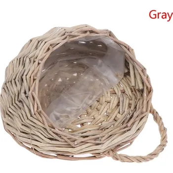 Květináč Ratanový závěsný květináč na balkon - Šedá