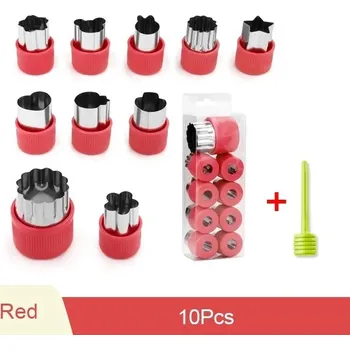 Nerezové formičky a kráječe na zeleninu | vykrajovátka - Červená 10ks