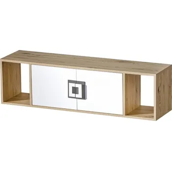 police Závěsná police NIKO 12 dub jasný/bílá/popel