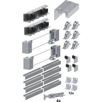 Pohon brány Sada pro výrobu třídílné teleskopické kolejové brány do šířky průjezdu 6 m, s kolečky, KA5102.406