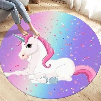 Koberec Kulatý dětský koberec s jednorožcem - 19,160 cm x 160 cm