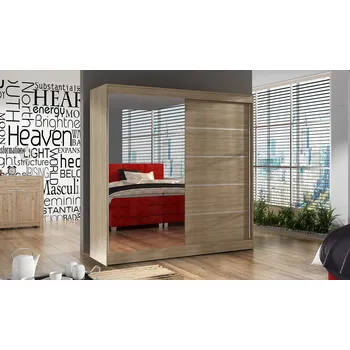 Šatní skříň Falco Šatní skříň Baja III 200 se zrcadlem, sonoma