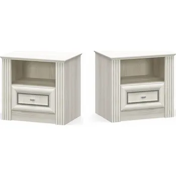 Noční stolek Noční stolek BRISTOL NEW II, jasan sněhový (2 ks)