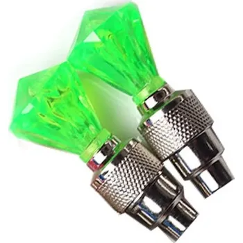 Cyklosvítilna Světla na ventilky jízdního kola - 2ks zelené