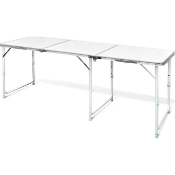 Zahradní stůl OMAXI Skládací kempingový stůl s nastavitelnou výškou, hliníkový 180 x 60 cm 908357