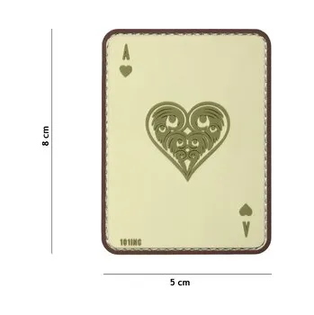 Nášivka Gumová nášivka 101 Inc Ace of Hearts - coyote