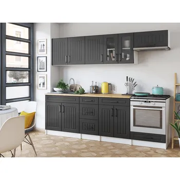 Kuchyňská linka Falco Kuchyňská linka BĚLA 240 cm, grafit mat