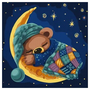 Set školních potřeb Malowanie po numerach - Przytulny sen 30x30cm