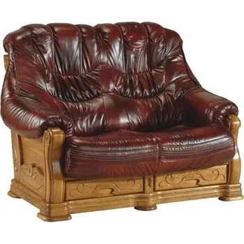 Pohovka Dvoumístná pohovka KEVIN kůže Barva: moření wenge, Potah: kůže Madras white