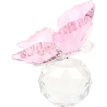 Svatební dekorace Křišťálový motýl jako originální svatební dekorace - růžový