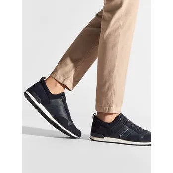 Dámská móda Tommy Hilfiger Sneakersy Iconic Leather Suede Mix Runner FM0FM00924 Tmavomodrá 41