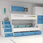 Nábytek PEGAS s.r.o. Patrová postel MAX 3 Modrá 120 X 200