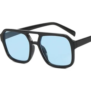 Dámské retro sluneční brýle s čtvercovým rámem - černá modrá