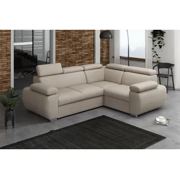 Sedací souprava Falco Rohová sedací souprava BODIE, rozkládací s úložným prostorem, pravá, bílá káva/Mono 232