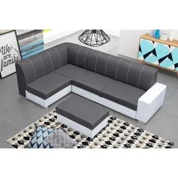 Sedací souprava Falco Rohová sedací souprava Rest, rozkládací s úložným prostorem, levá, tmavě šedá Inari 94/bílá Soft 17