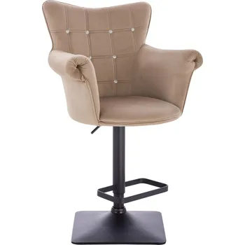 Barová židle Barová židle Nuuk velur základna černá - tmavě béžová