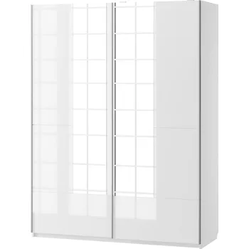 Šatní skříň Šatní skříň se zrcadlem SELENE 30 bílá lesk