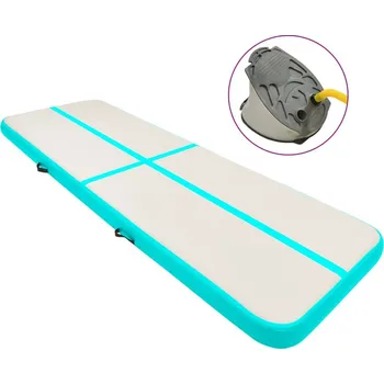 Žíněnka OMAXI Nafukovací žíněnka s pumpou 400 x 100 x 15 cm PVC zelená 085240