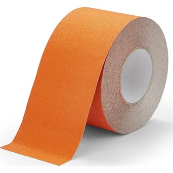 Výstražná páska Oranžová korundová protiskluzová páska pro nerovné povrchy FLOMA Conformable - 18,3 x 10 cm tloušťka 1,1 mm