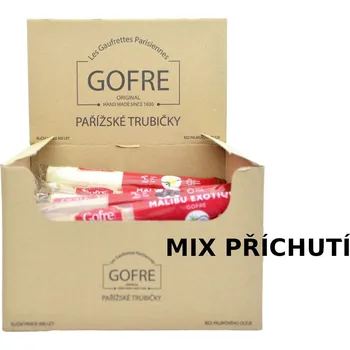 Pařížská trubička Gofretka BEZLEPKOVÁ MIX PŘÍCHUTÍ balená(ruční výroba) - Gofre 30x40g (celý karton)