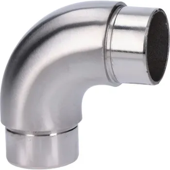 Oblouková spojka z nerezové oceli 90° pro pravoúhlé spojení dvou trubek ⌀42,4x2mm, AISI304, abrazivní