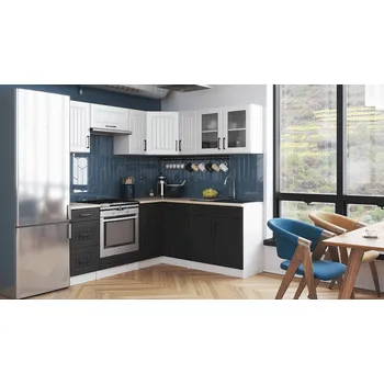 Kuchyňská linka Falco Rohová kuchyňská linka ROMANA bílá/grafit mat