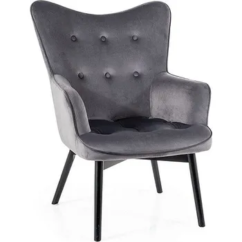 Křeslo Čalouněné křeslo KLARA velvet šedá/černá mat