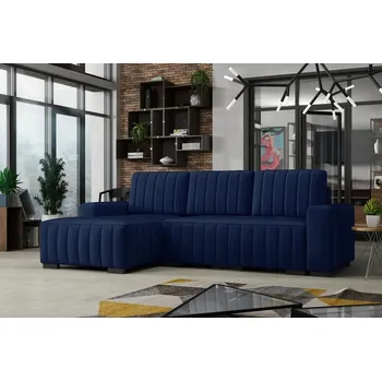 Sedací souprava Falco Rohová sedací souprava HAKIM rozkládací s úložným prostorem, levá, tmavě modrá/manila26