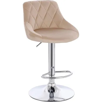 Barová židle Barová židle Kvam velur základna chrom - béžový