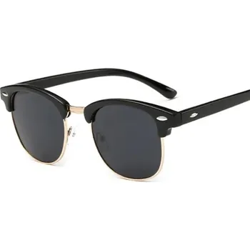 Sluneční brýle Polarizované pánské sluneční brýle v retro stylu - Zlato šedá