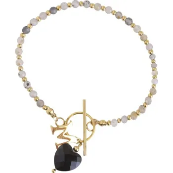 Náramek Flamenco Mystique Náramek z chirurgické oceli s 14k pozlacením, světle zlatá barva, délka 17,5 cm