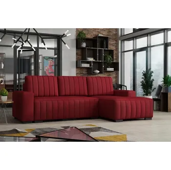 Sedací souprava Falco Rohová sedací souprava HAKIM rozkládací s úložným prostorem, pravá, červená/falcone35