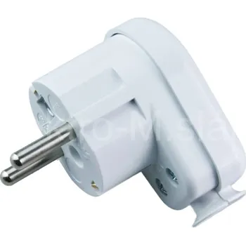 Elektrická zásuvka vidlice úhlová P75 bílá DPM