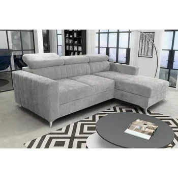 Sedací souprava Falco Rohová sedací souprava MILDRED Premium rozkládací s úložným prostorem, pravá, šedá