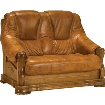 Pohovka Dvoumístná pohovka SOPHIE kůže Barva: moření wenge, Potah: kůže Madras white