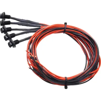 Osvětlení interiéru vozidel Sada 5 LED světel do interiéru Kamionu 24V Černé- Červené