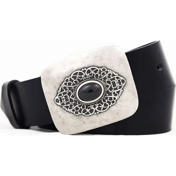 Opasek Černý dámský kožený pásek (KDP67)