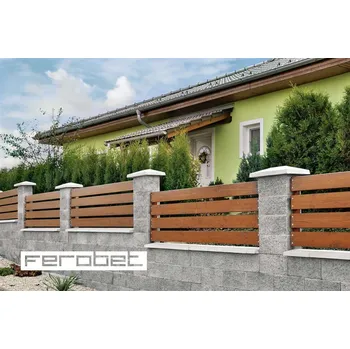 plotová tvarovka FEROBET Plotová tvárnice štípaná třístranná D1 - 39*19*19cm (2krátké +1dlouhá) - Přírodní