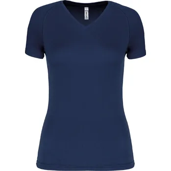 pracovní tričko Kariban Tričko PA477 s výstřihem do V, sportovní, krátký rukáv, dámské COT20P47700303-navy L Navy