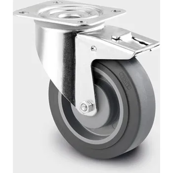 Pojezdové kolečko Tente Přístrojové kolo TENTE s kuličkovými ložisky, otočné s brzdou, 100 mm
