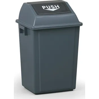Odpadkový koš B2B Partner Kancelářský plastový koš na odpadky, 40 l, 400 x 320 x 610 mm, šedý