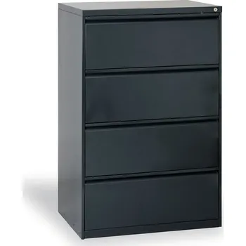 Kartotéka Kovona Dvouřadá kovová kartotéka A4, 4 zásuvky, antracitová