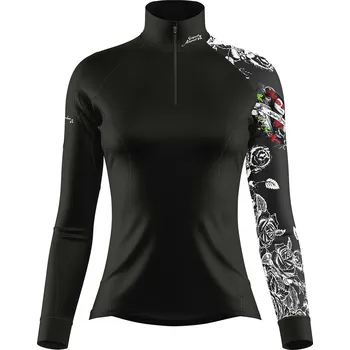 Dámské funkční triko dlouhý rukáv se zipem LADY ELEGANT černá Bamboo Thermo - Černá / M