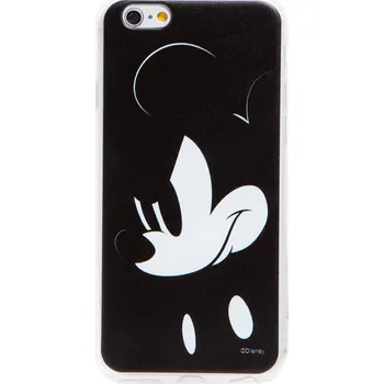 Pouzdro na mobilní telefon Kryt DISNEY pro Apple iPhone 6 / 6S - hlava myšáka Mickeyho - gumový - černý