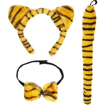 Žertovný předmět Ptákoviny CB Sada tygřík - uši na čelence, ocásek a motýlek