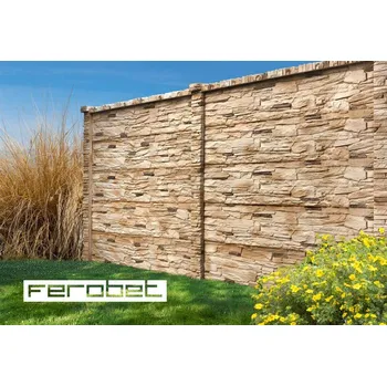 Plot FEROBET Plotový systém YORK - deska jednostranná 207*4,5*40cm - Natur reliéfní Quarcit