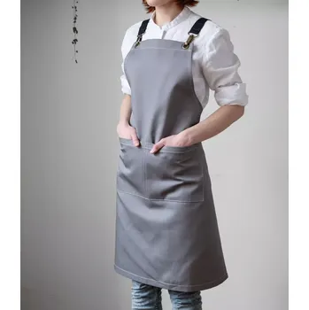 Kuchyňská zástěra Baristická zástěra s popruhy šedá