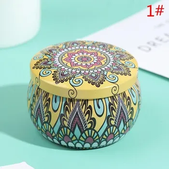 Dóza na potraviny Kulatá plechovka na cukroví s etnickým vzorem | plechová dóza - 1